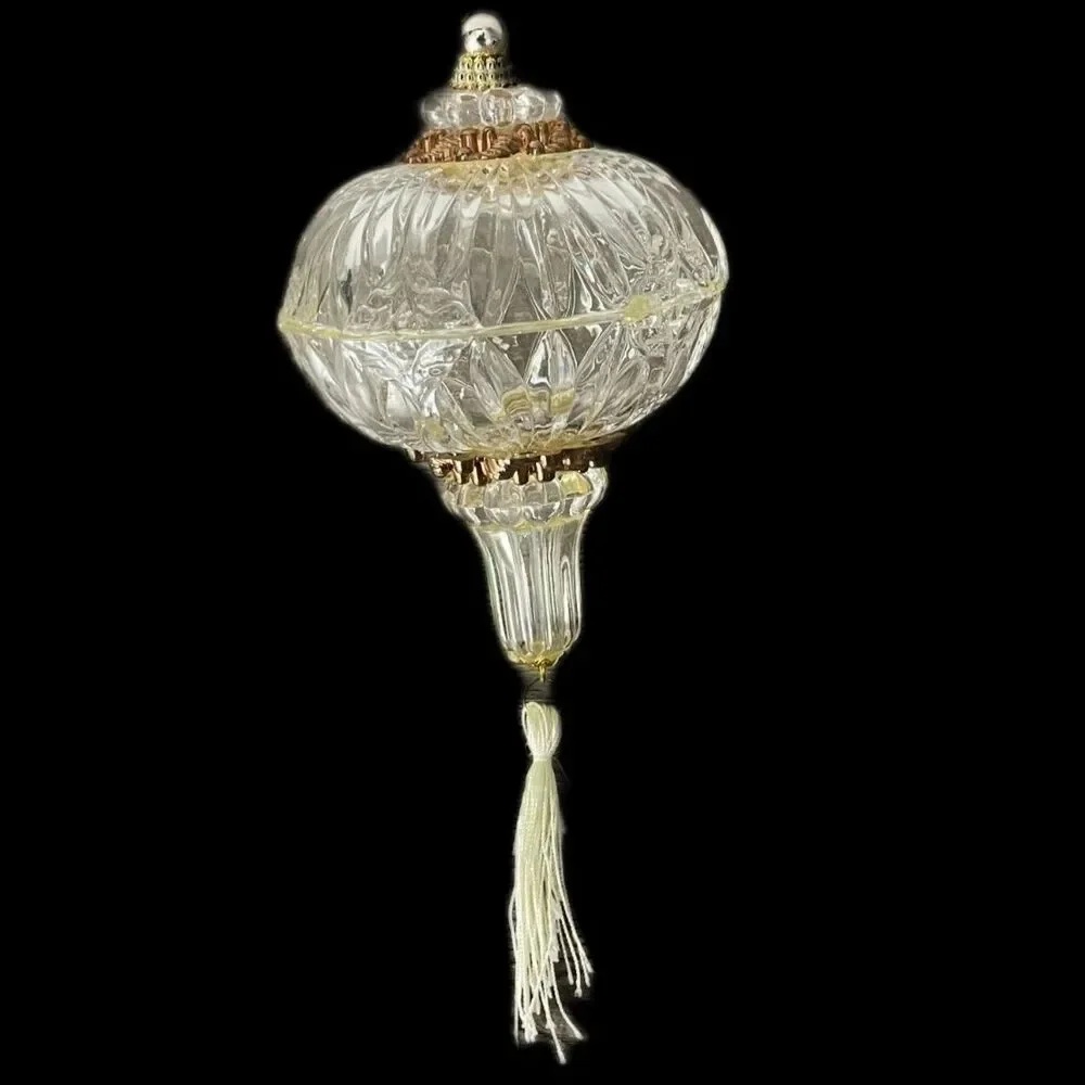 Vintage Clear Christmas Ornaments Lot of 4 Angel Finial Bird Acrylic Plastic